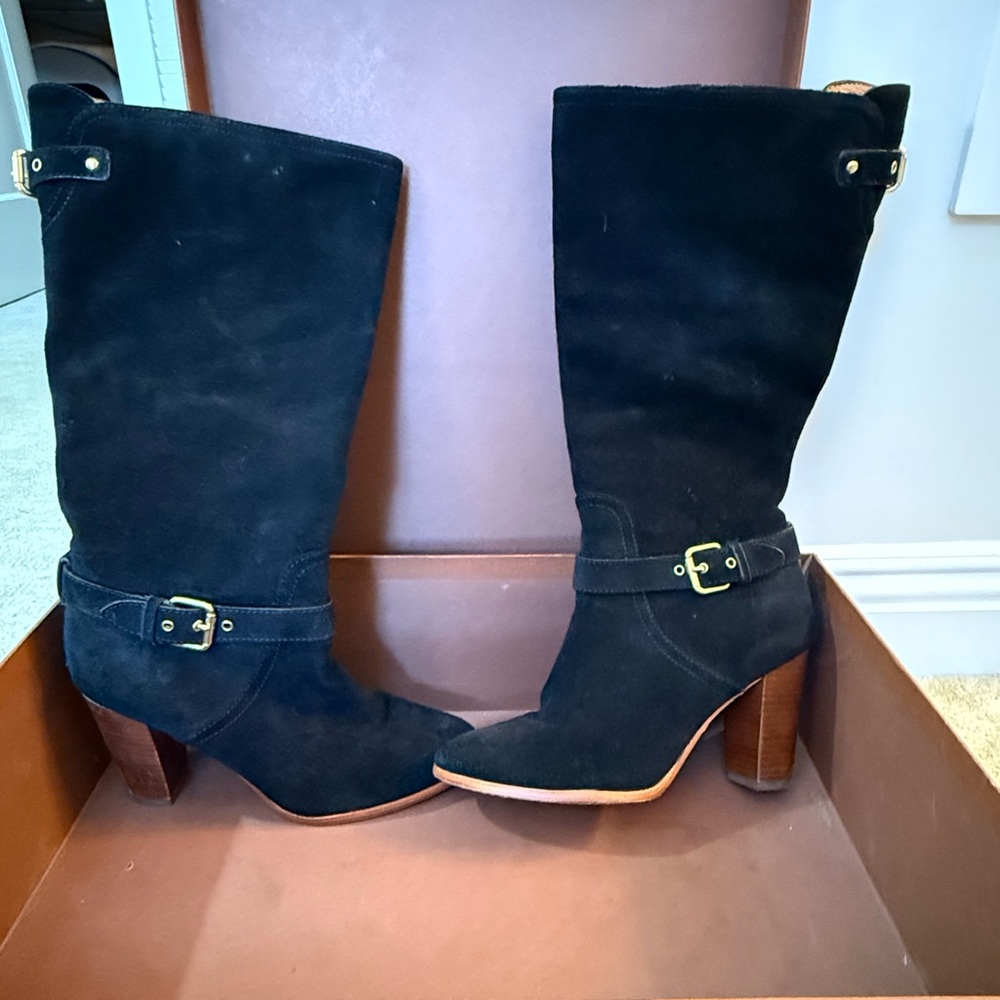 Coach Black Heeled Boots with Sleek Silhouette